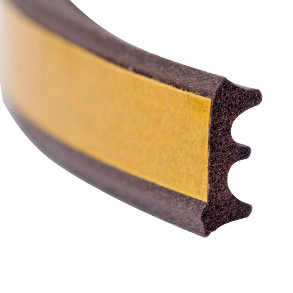 Uszczelka do okien i drzwi PROFIL E 4x9mm BRĄZ