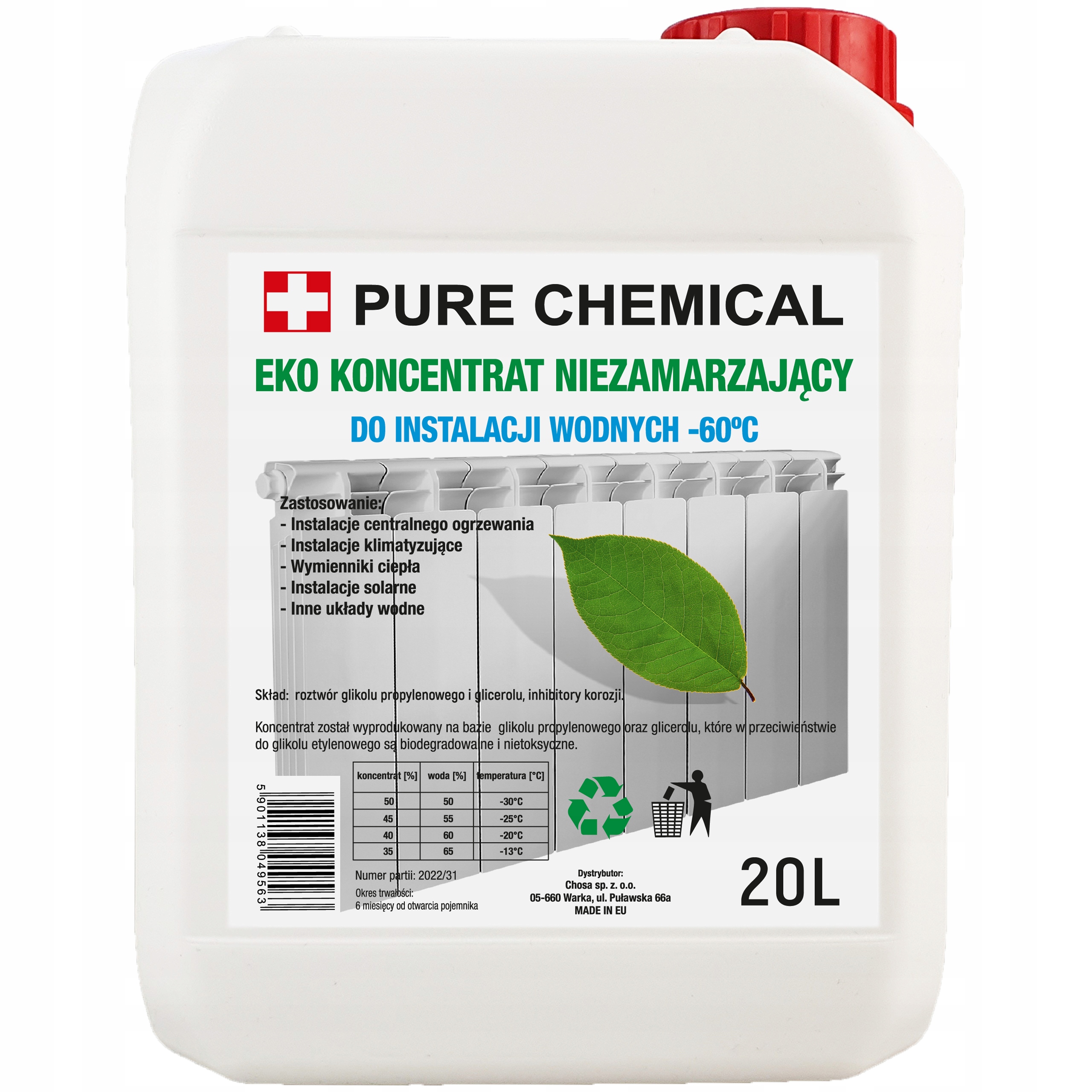 Koncentrát Solárního Propylenglykolu – 60 °C 20 L