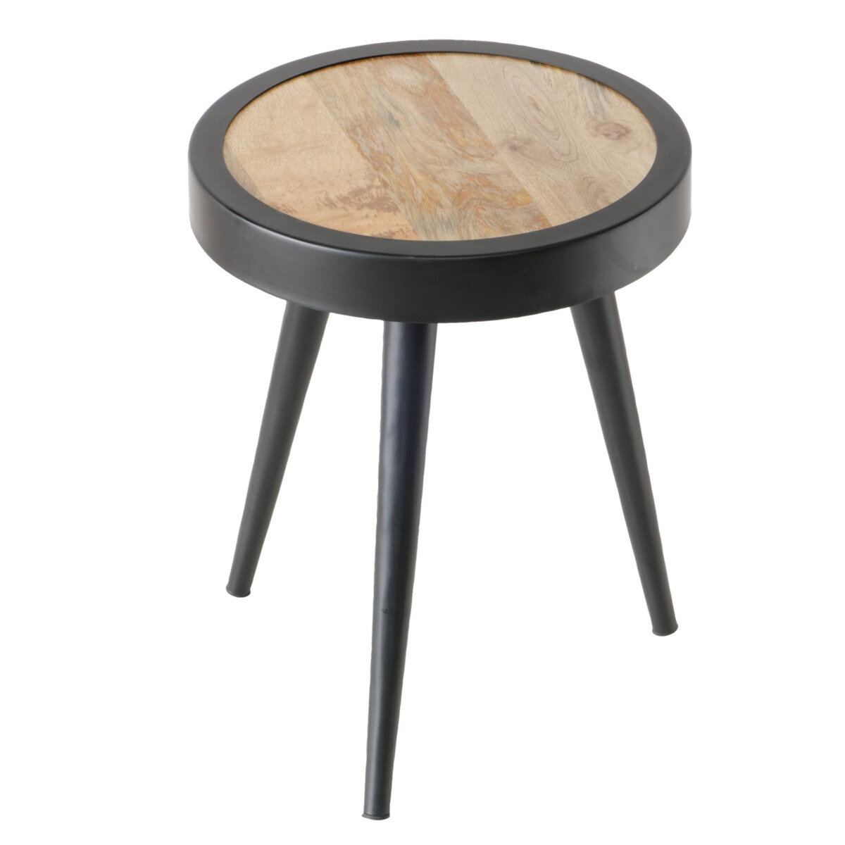 Konferenčný Stolík Kovový Čierny Okrúhly Kompaktný Pomocný Ellie 34,5X42,5