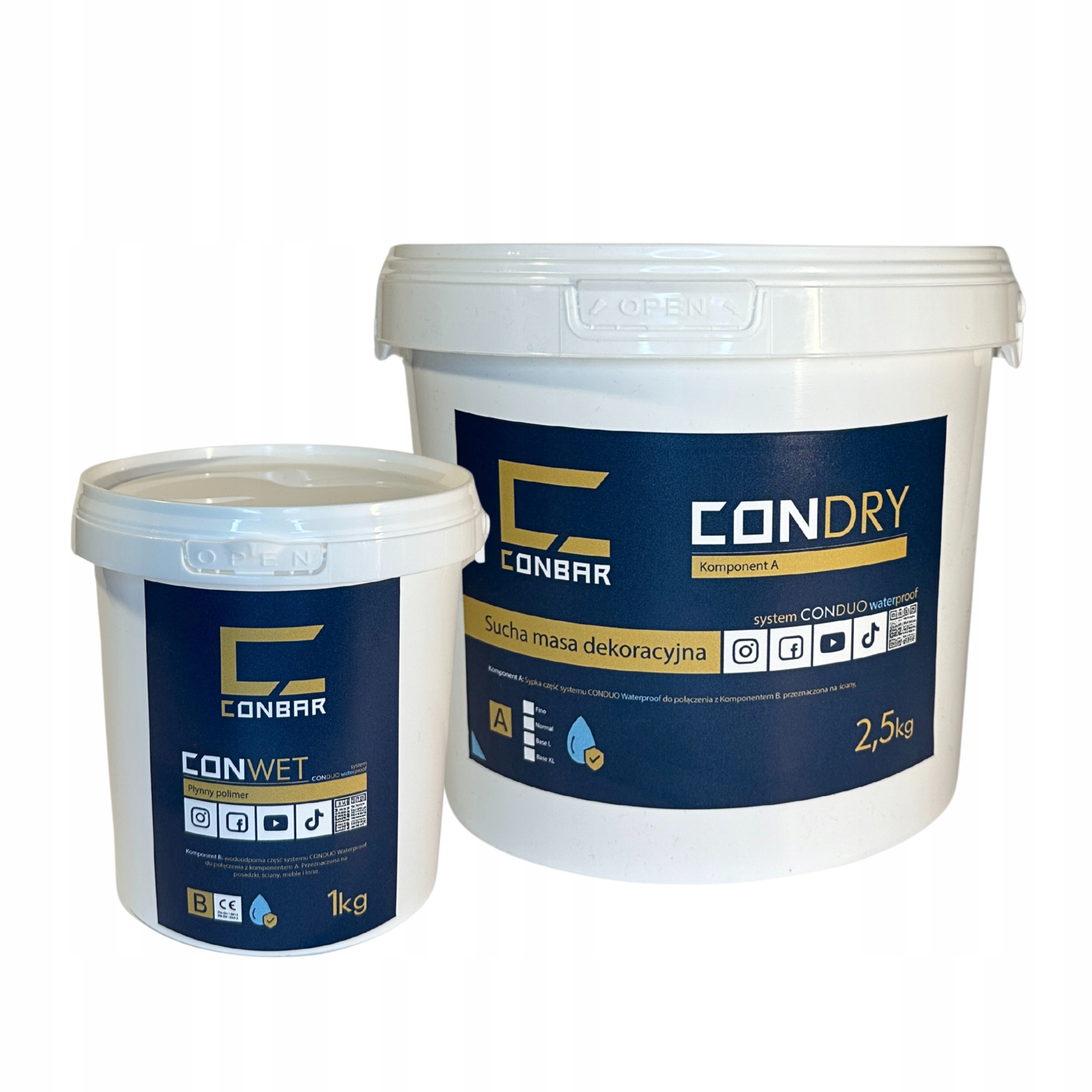 Voděodolný dvousložkový dekorativní mikrocement pro stěny o hmotnosti 3,5 kg Conbar