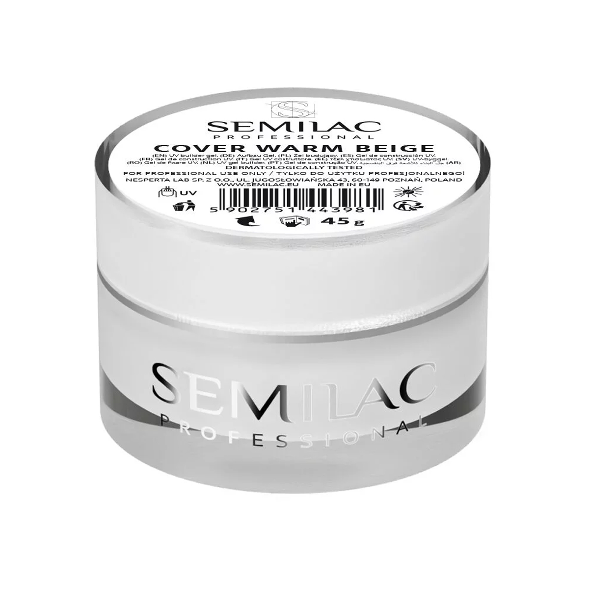 Semilac Professional Żel Budujący Cover Warm Beige 45g