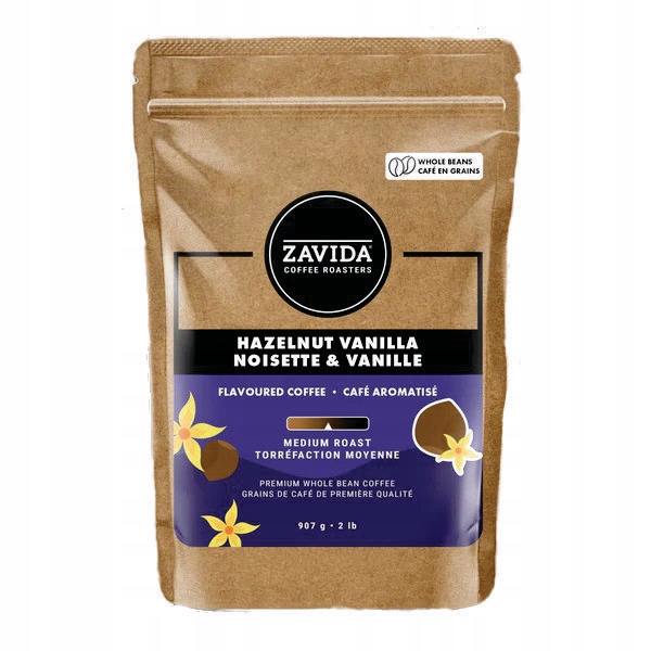 Levně Káva zrnková Zavida Vanilkovo-oříšková 907 g
