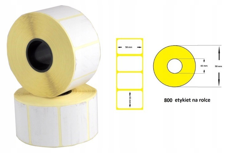 

Etykieta Termiczna Na Rolce 58/43mm, 800 Szt. FI40