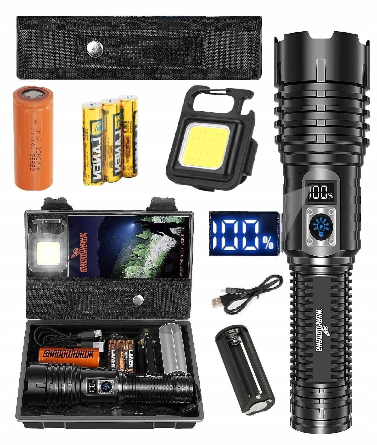 Extra Silná Světlá Svítilna na Kemp Ryby Výlet dárek Dobíjecí