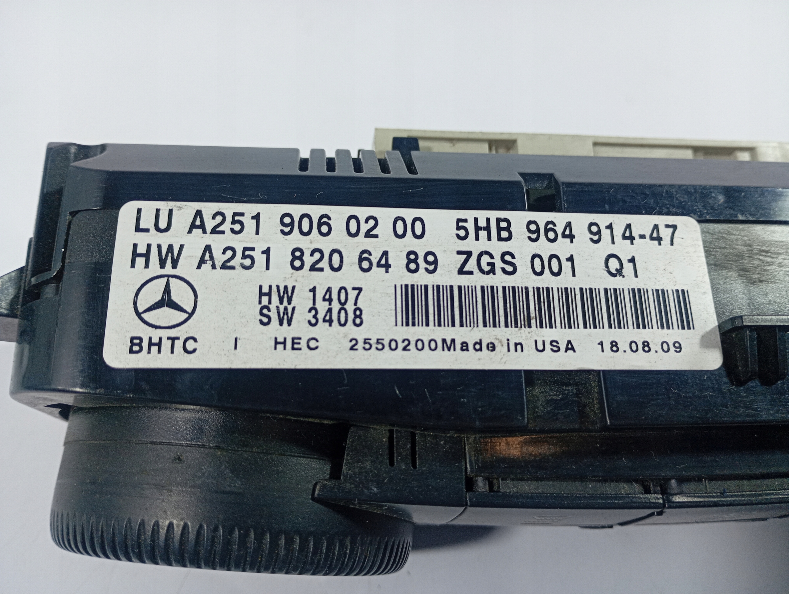 Bouton Unite commande clima OE A2519060200 Mercedes ML 350 W164 09-11