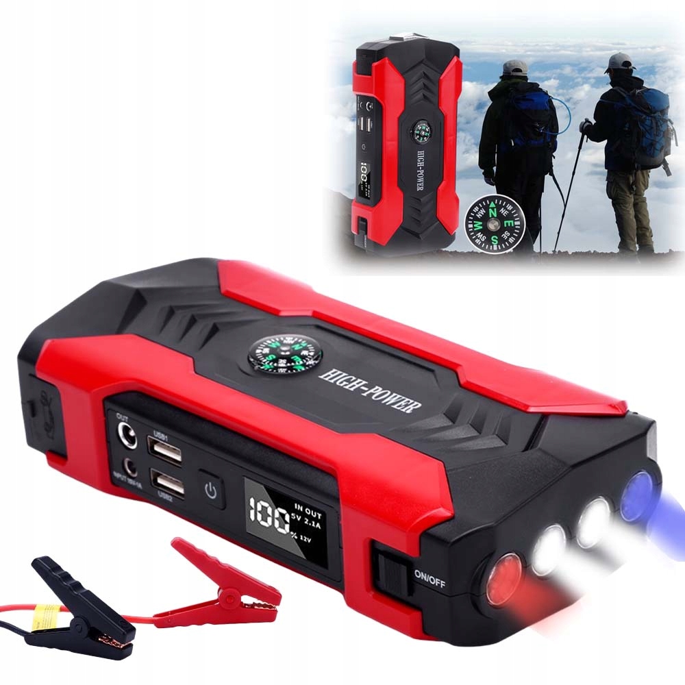 Nouzový Napájecí Zdroj Pro Startování Auta Power Bank 28000MAH Led Light