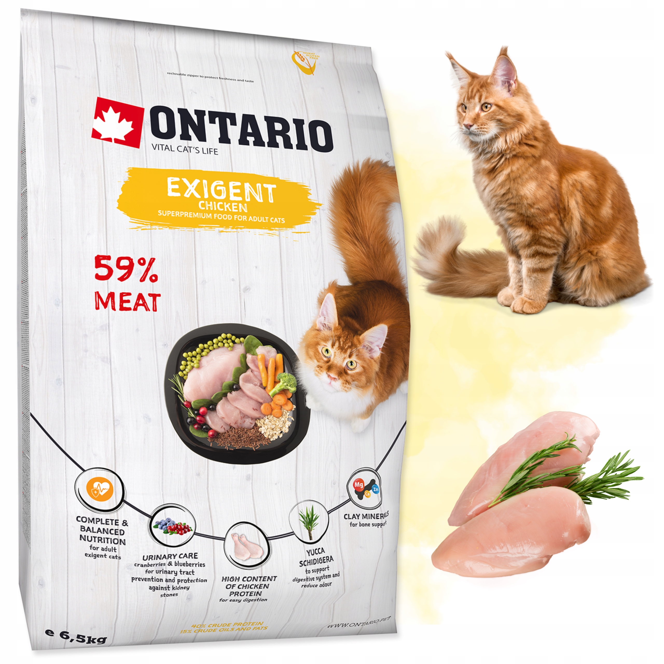Ontario Cat Exigent Dla Kotów Wybrednych 6,5kg
