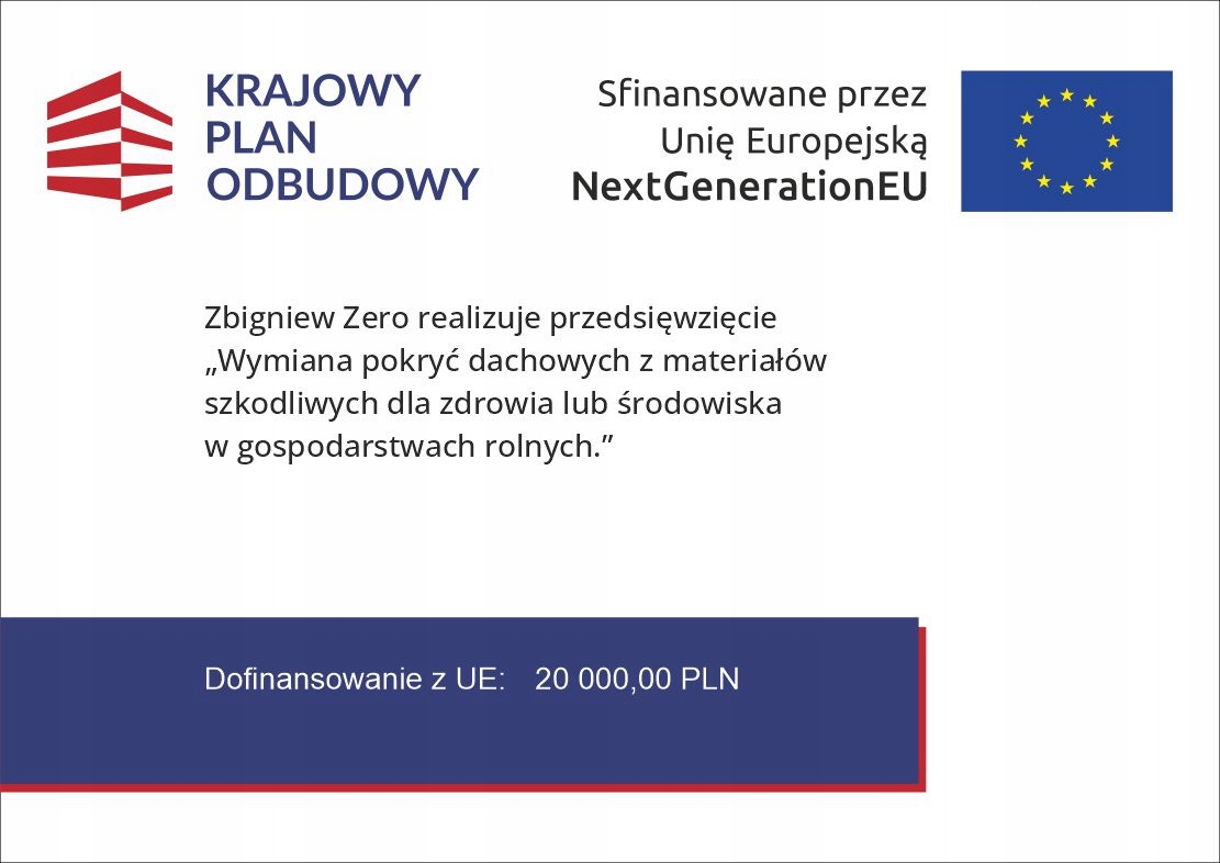 plakat Wymiany pokryć dachowych KPO AZBEST 5mm a3