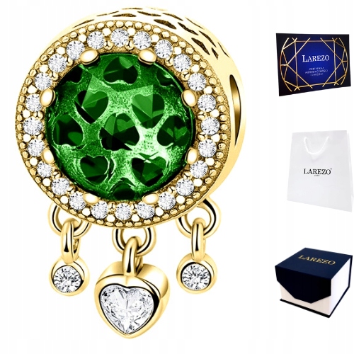 

Charms złoty Łapacz snów zielony srebro 925