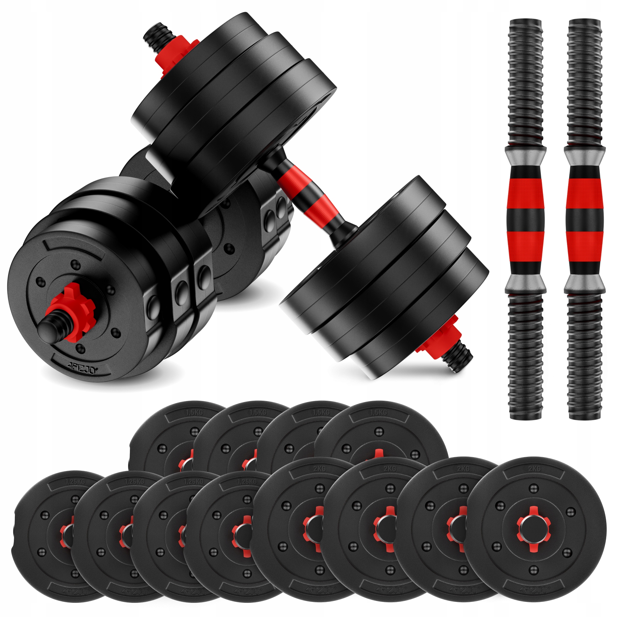 Hantle Regulowane Bitumiczne Trening Siłowy Zestaw Gryf Obciążenie 20KG