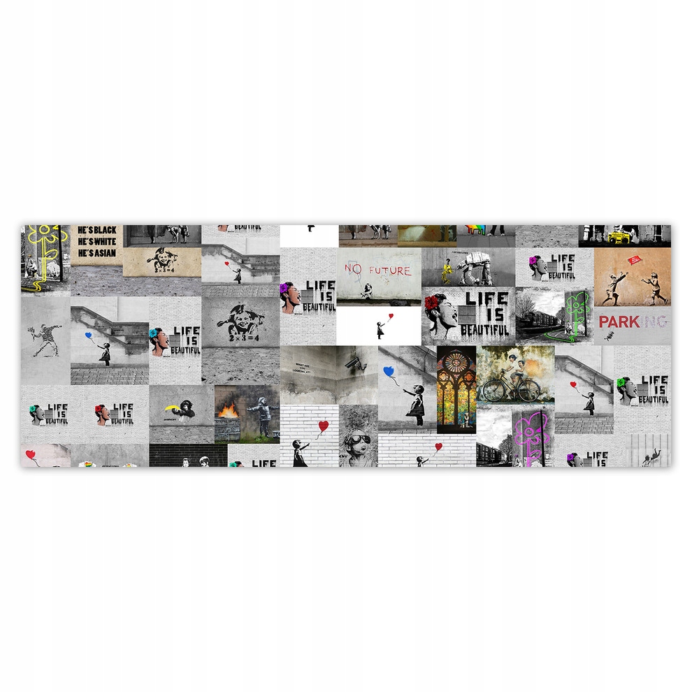 

Fototapety flizelina 250x93 Mega Mix Banksy Kolaż