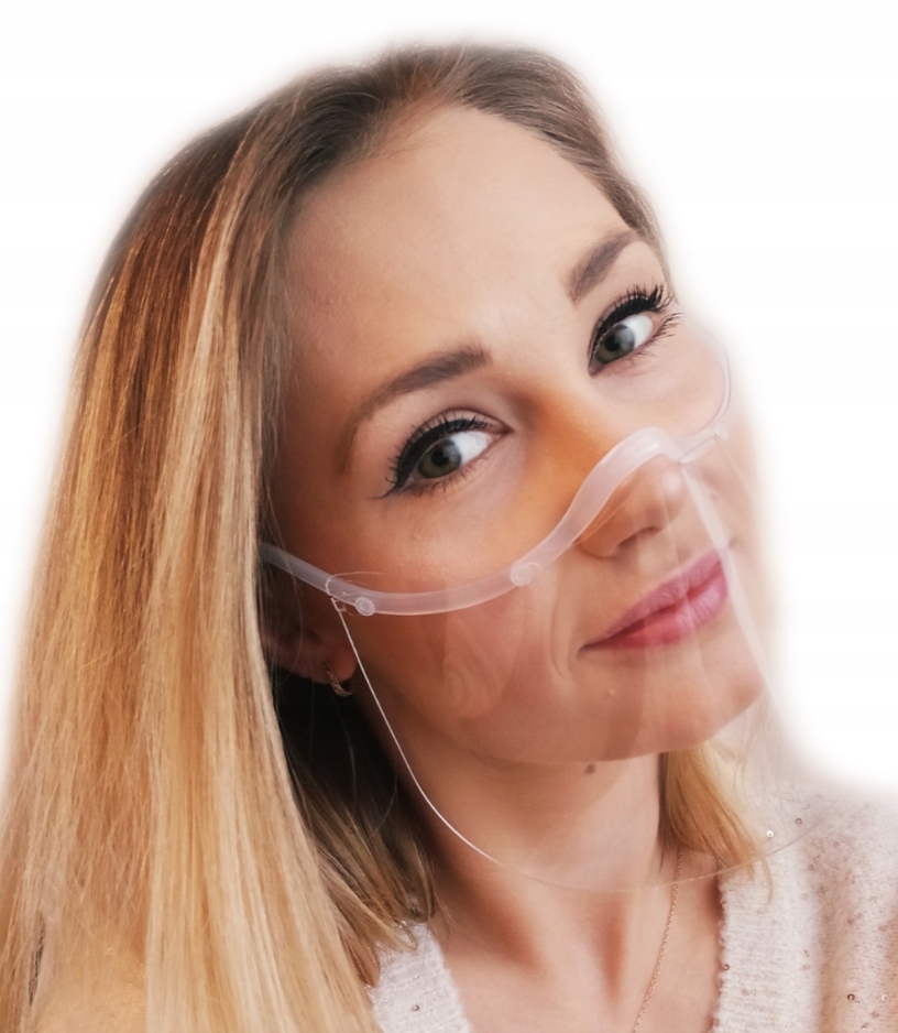 PRZYŁBICA MINI MASKA PRZEŹROCZYSTA TRANSPARENTNA