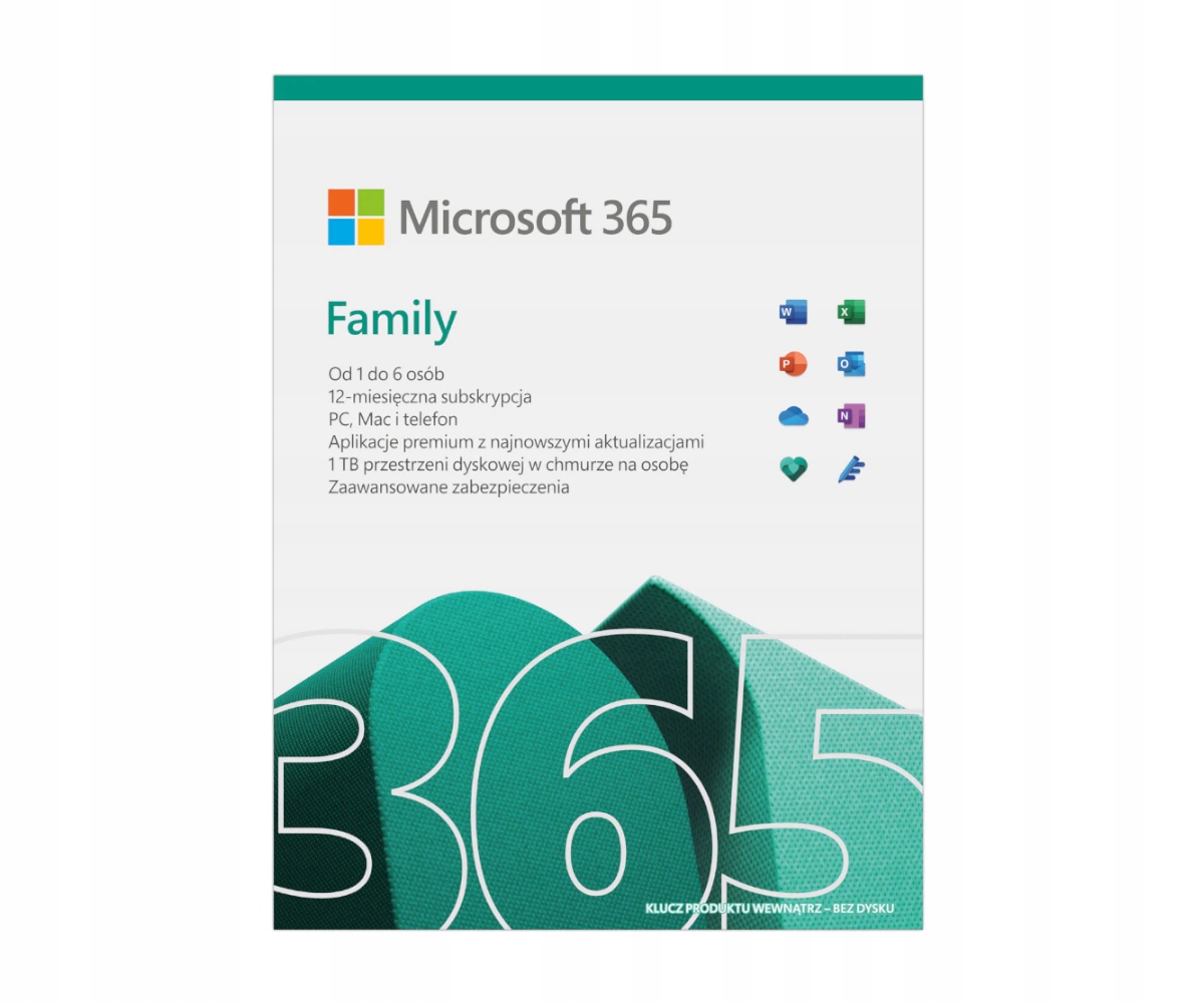 Microsoft Office 365 Family 6 użytkowników 1 rok Win/Mac NOWA/PRZEDŁUŻENIE EAN (GTIN) 889842470024
