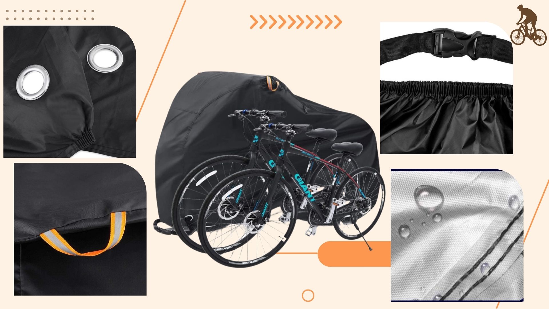 POKROWIEC PLANDEKA NA ROWER SKUTER MOTOR WODODPORNY DUŻY 2 ROWERY SOLIDNY Wysokość 110 cm