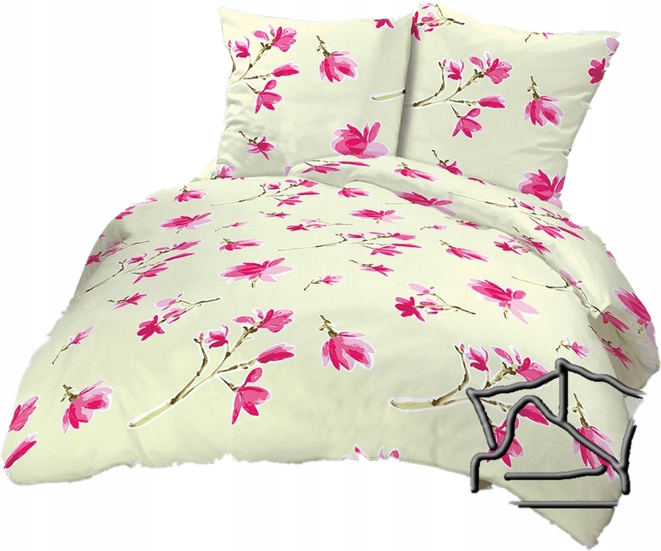 krepové povlečení 140x200 povlak na polštář 70x80 Polský Výrobce Magnolie růžová