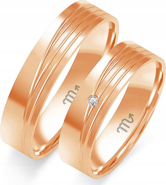 Snubní prsten s diamantem pro svatba 585 r 8 9 10 Elegantní klasická gravírování