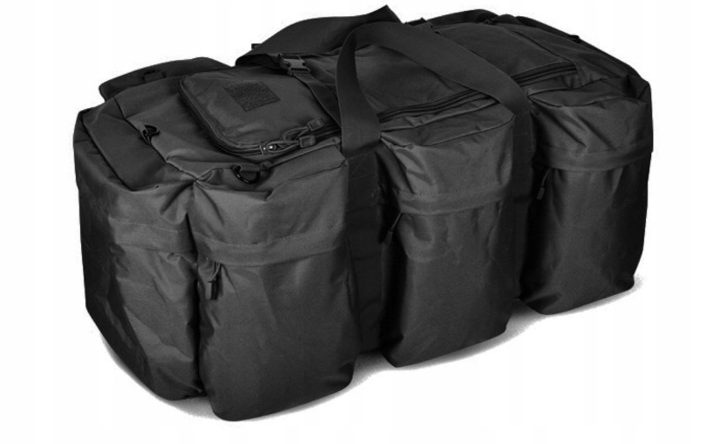 Torba podróżna wojskowa na ramię i na plecy plecak czarna