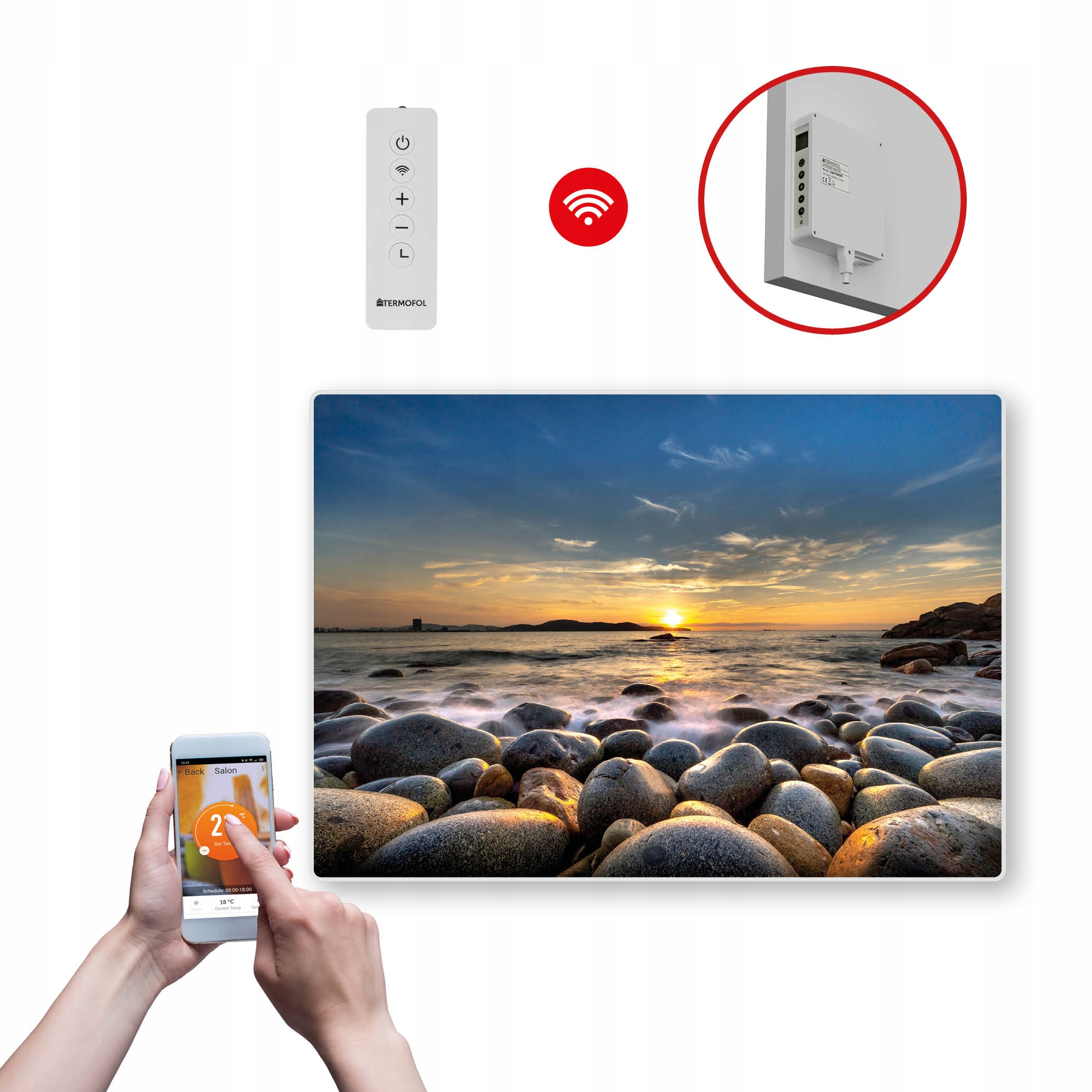Dekoračný infračervený Ohrievací Panel s výkonom 500 W a Wifi