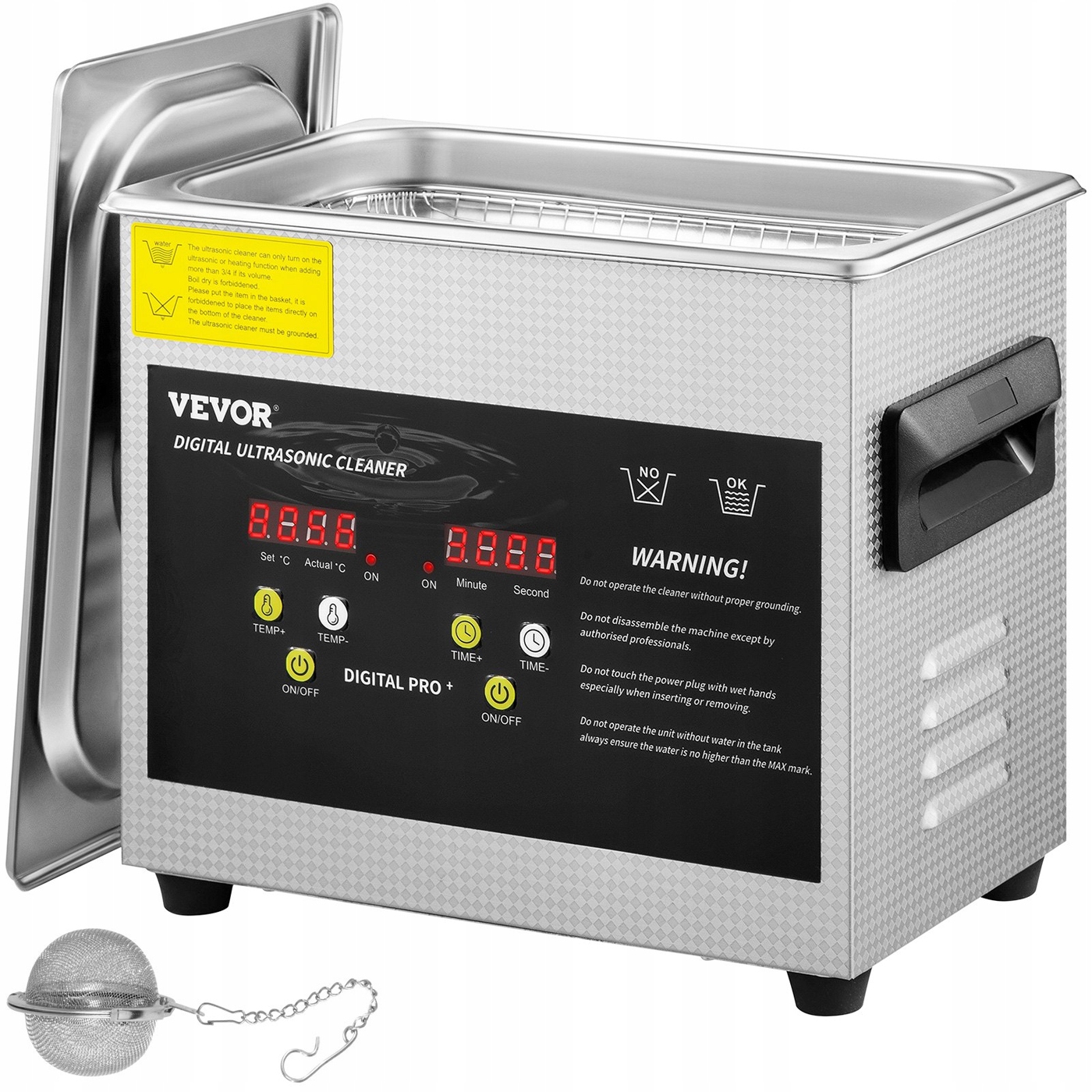 Ultrazvuková umývačka 3L 120W Ohrievač košíkov oceľ 304 Šperky Okuliare