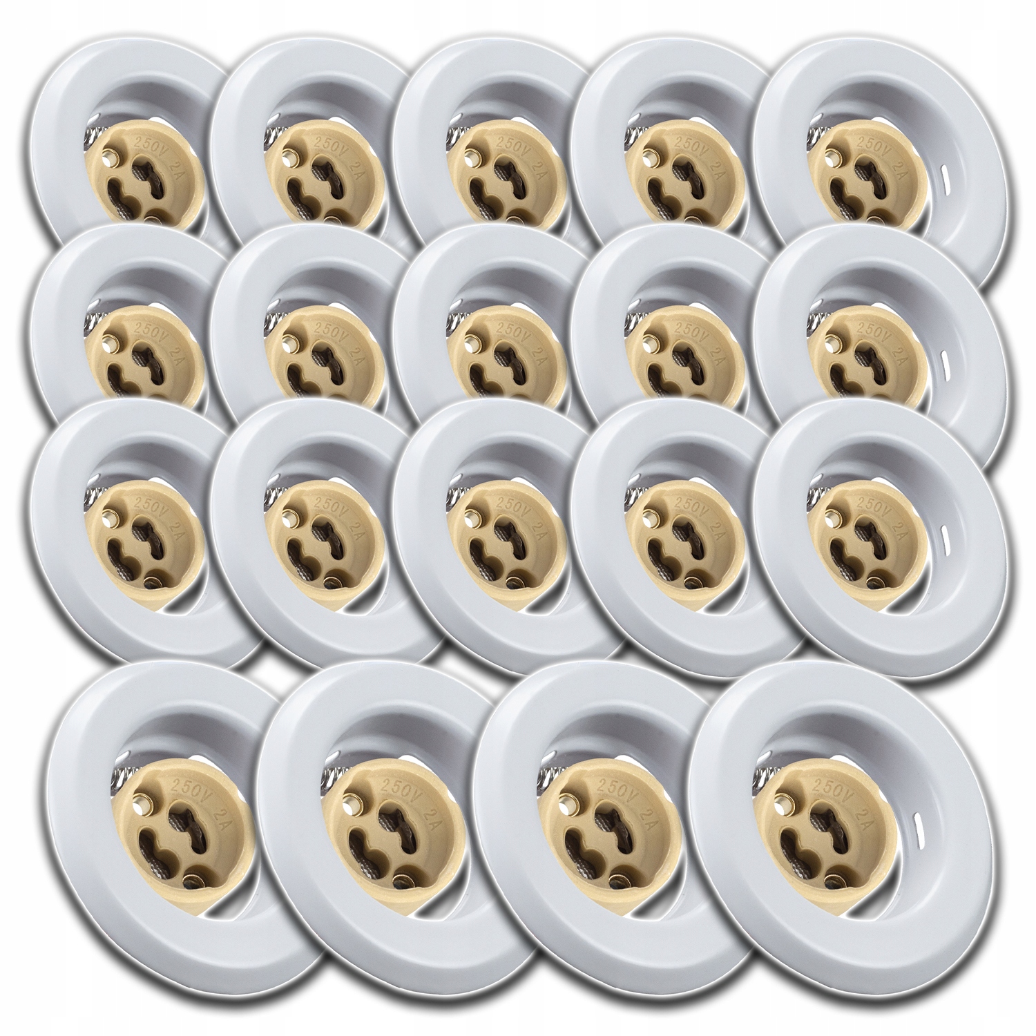 19xALUMINIOVÁ Podomítková Stropní Svítidla Barva Bílá Spojka Zásuvka GU10