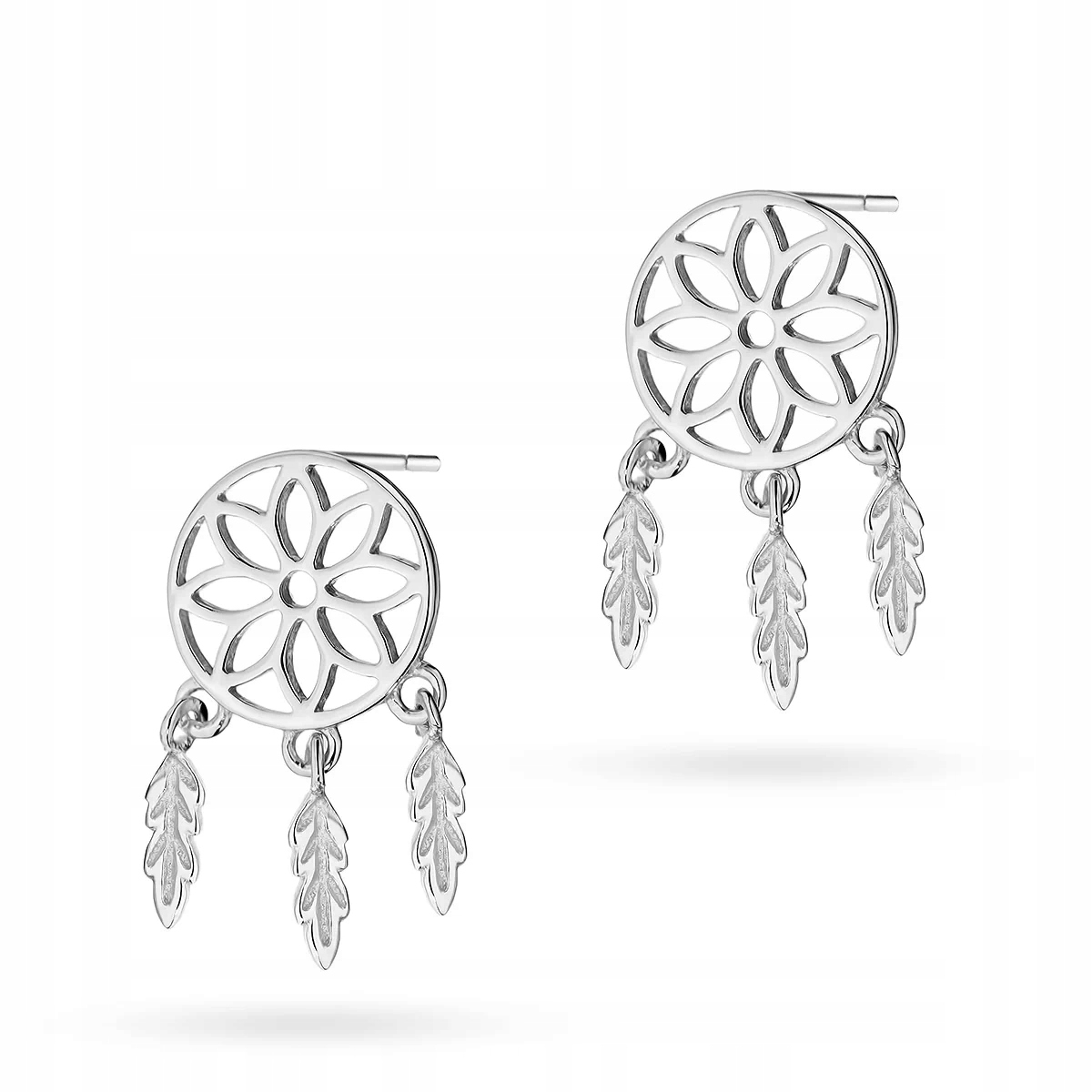 

Srebrne Kolczyki pr. 925 Ażurowe Łapacze Snów