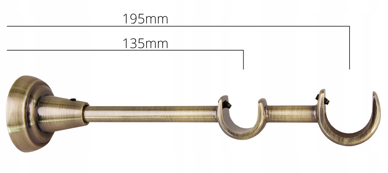 

Wspornik Karnisza Bojanek Podwójny 25+19 Mosiądz A