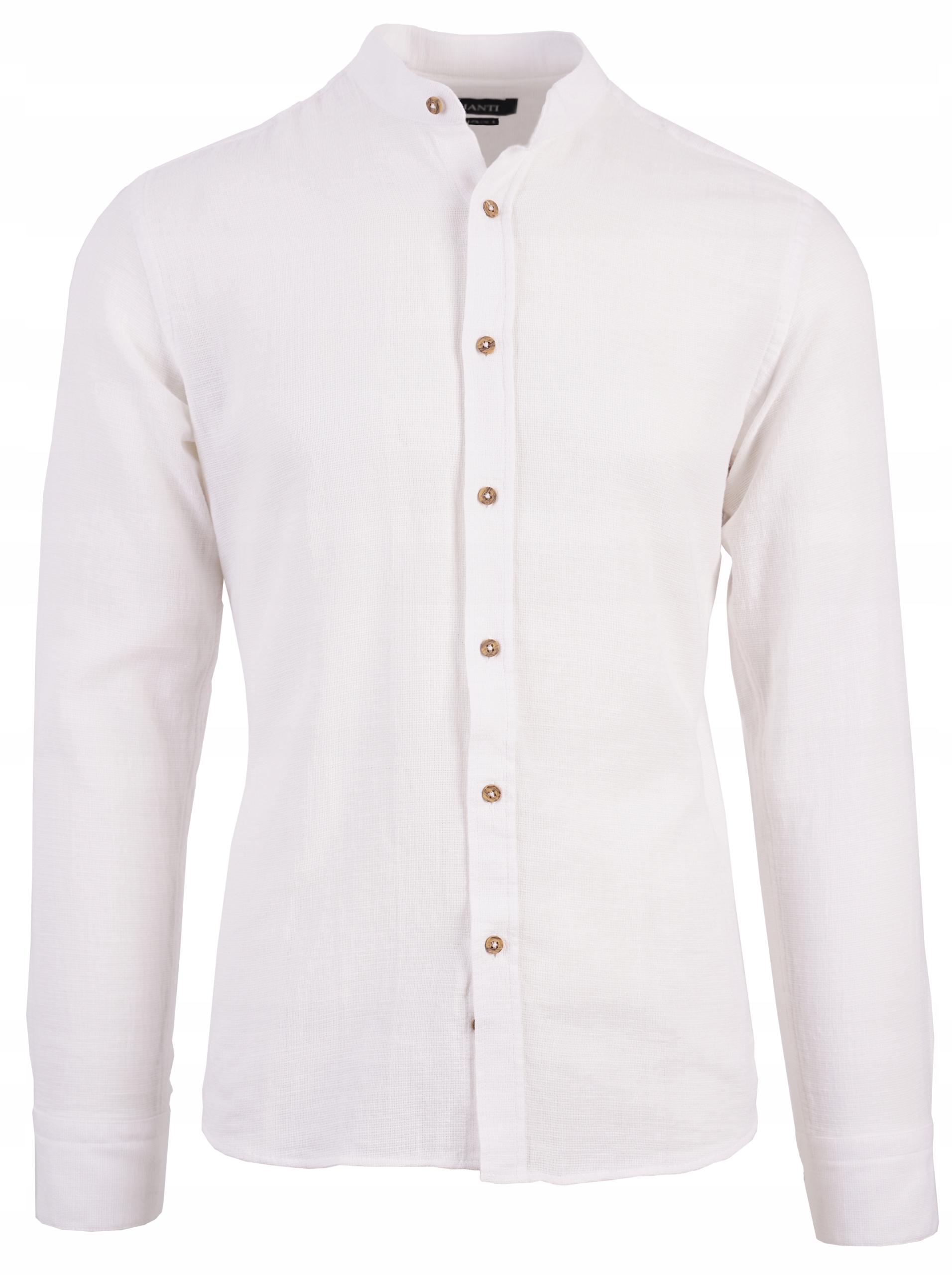 KOSZULA MĘSKA BIAŁA JAK LNIANA ZE STÓJKĄ SLIM FIT 3XL 47/48