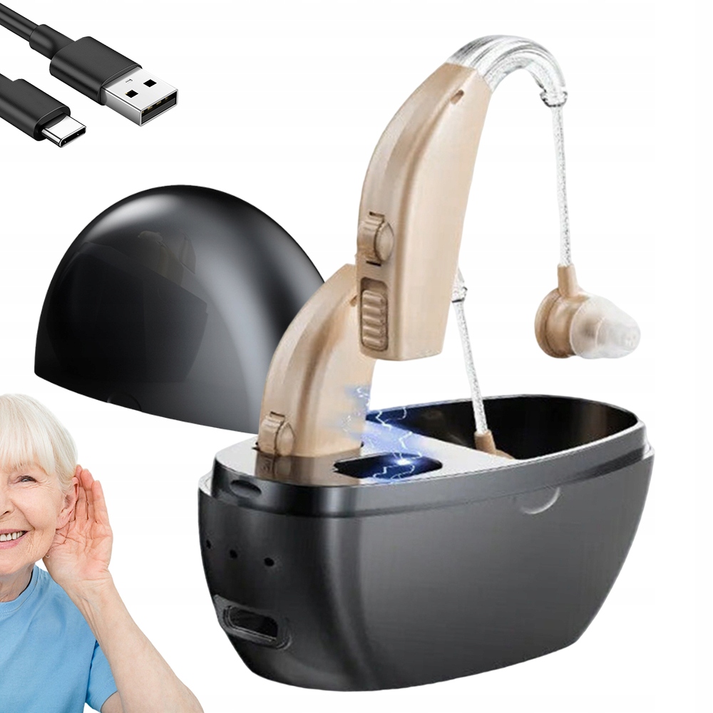 2PCS Aparaty Słuchowe Inteligentna Redukcja Szumów Głośniki DYNAMICZNE40MAH