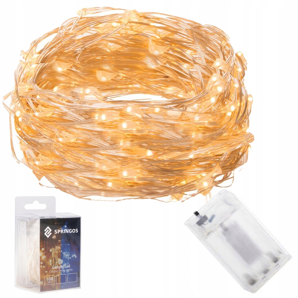 

Lampki choinkowe druciki 100 Led biały ciepły