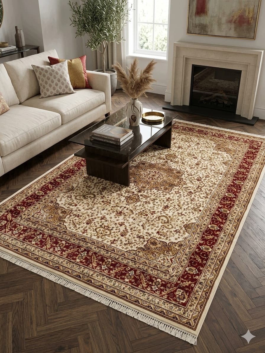 Klasický orientálny koberec 160x230 – bordový krémový Argentum