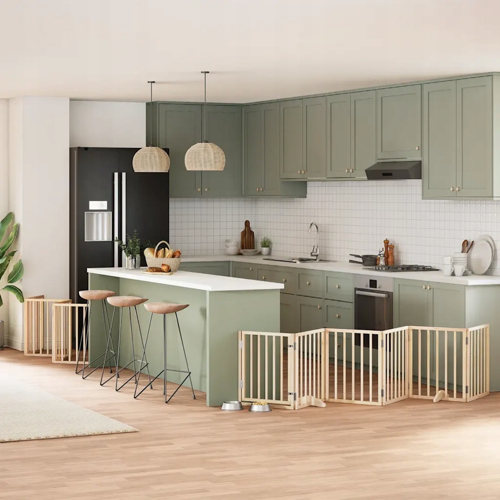 Zábrana pro psy s dvířky skládací 12 panelů 600 cm topol Hnědá 3155530