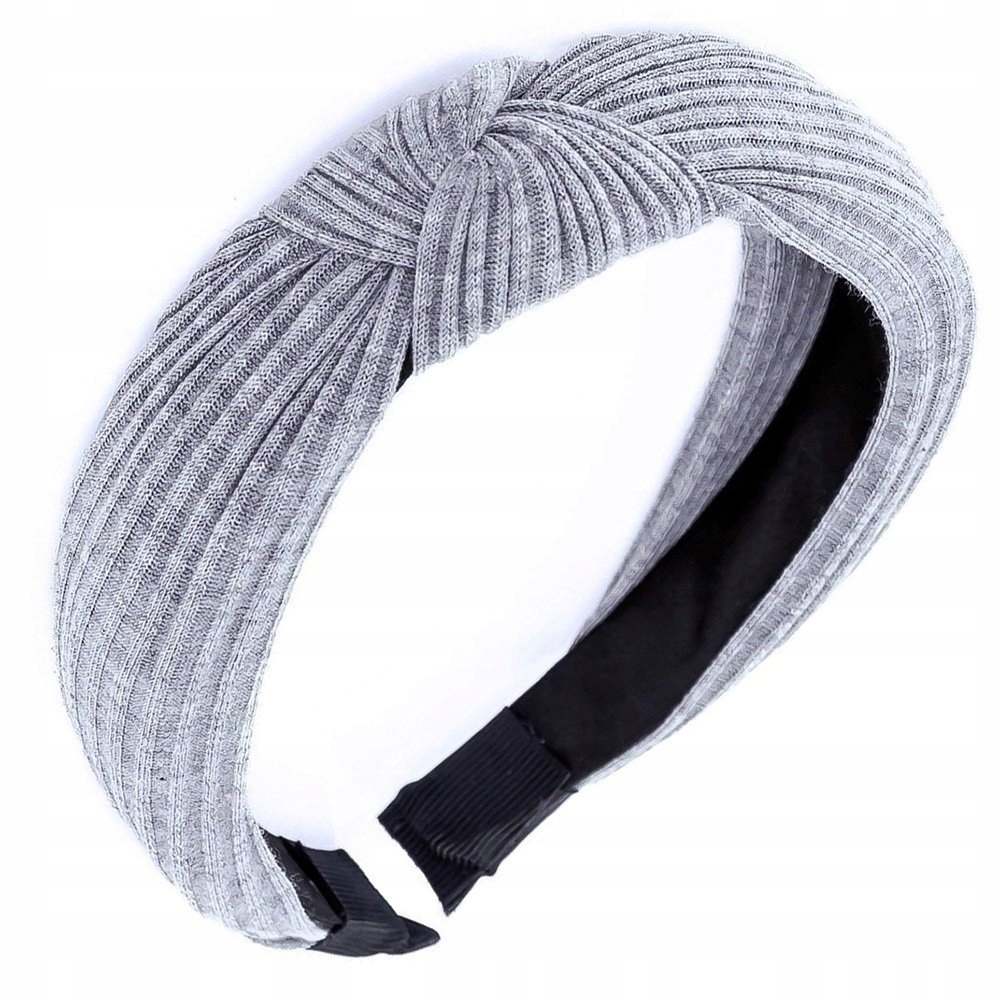 

Opaska Do Włosów szara Węzeł szeroka Turban