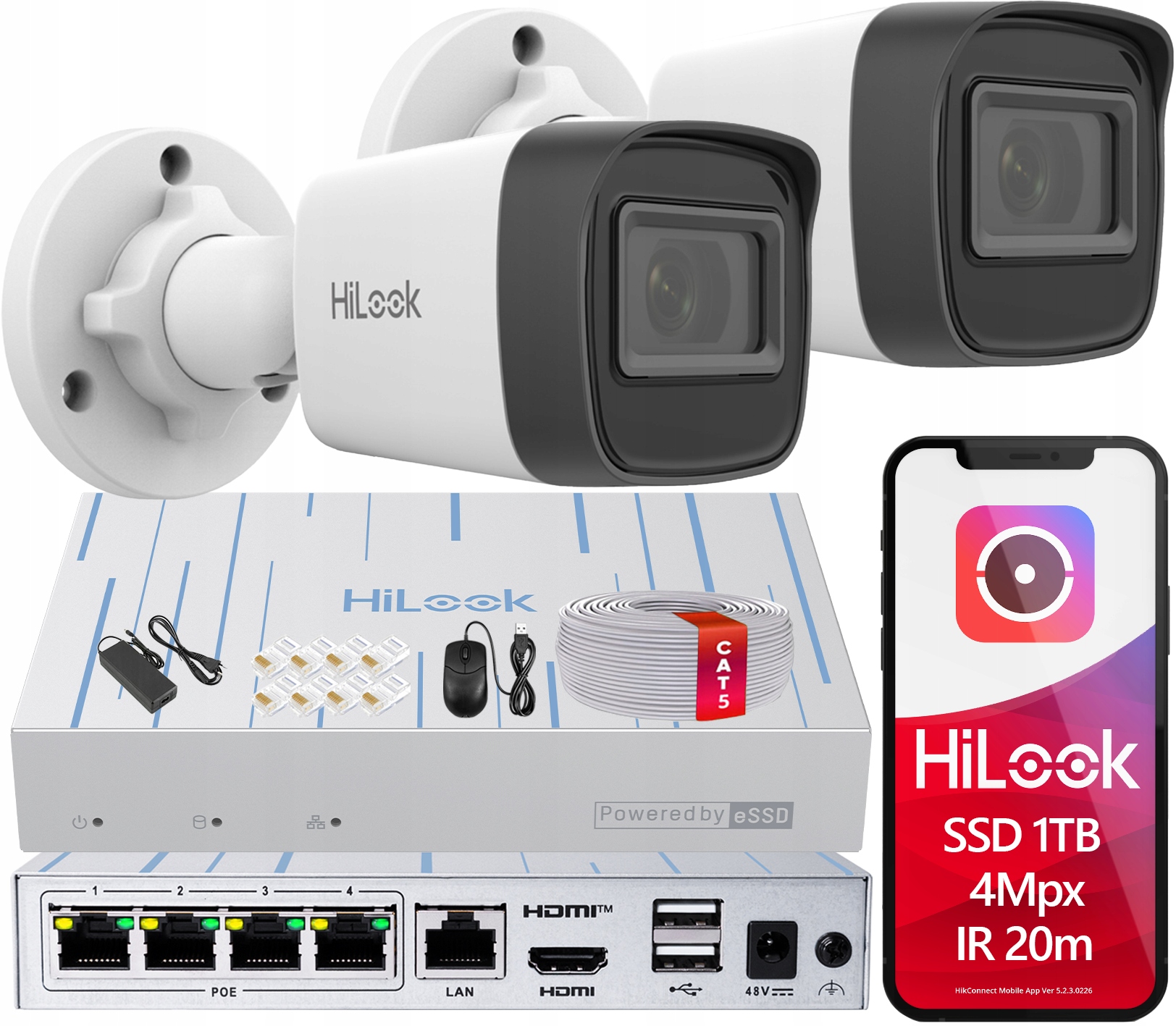 Ip monitorovací sada pro firmu 2 kamery Fhd Ssd rekordér 1TB na šroub