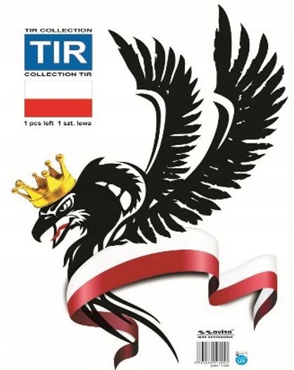 NAKLEJKA WLEP ZNACZEK TATTOO NA AUTO FOLIA ORZEŁ SZARFA POLSKA 47,5 x 30cm