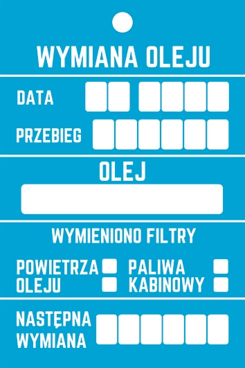 

Zawieszka Serwisowa 100 szt Wymiana Oleju p. 400g