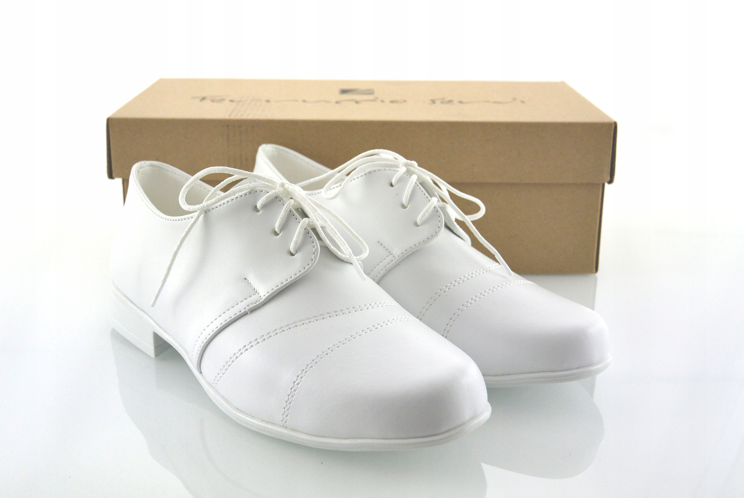 BIAŁE CHŁOPIĘCE PÓŁBUTY KOMUNIJNE WIZYTOWE PL r 32 Marka Inna marka