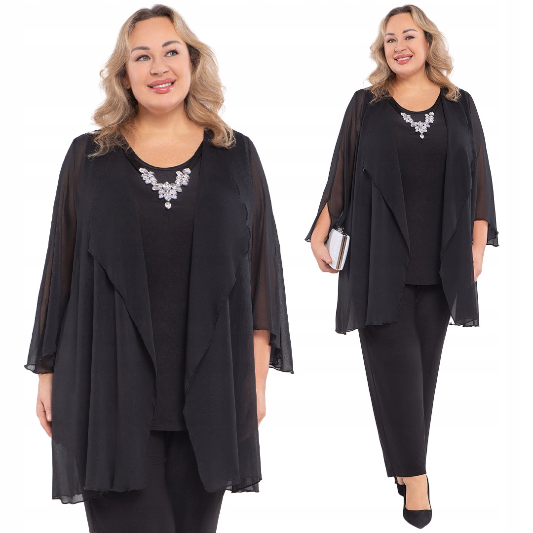 Černý komplet s náhrdelníkem plus size velikost 50