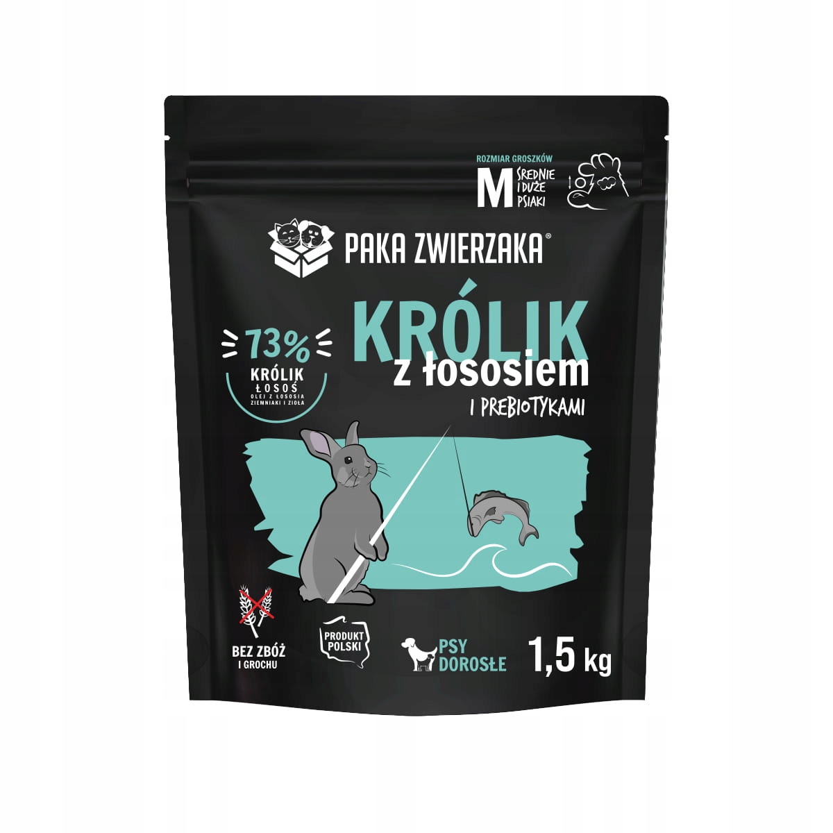 Paka Zwierzaka krmivo pro psa králík s lososem bez obilovin "M"