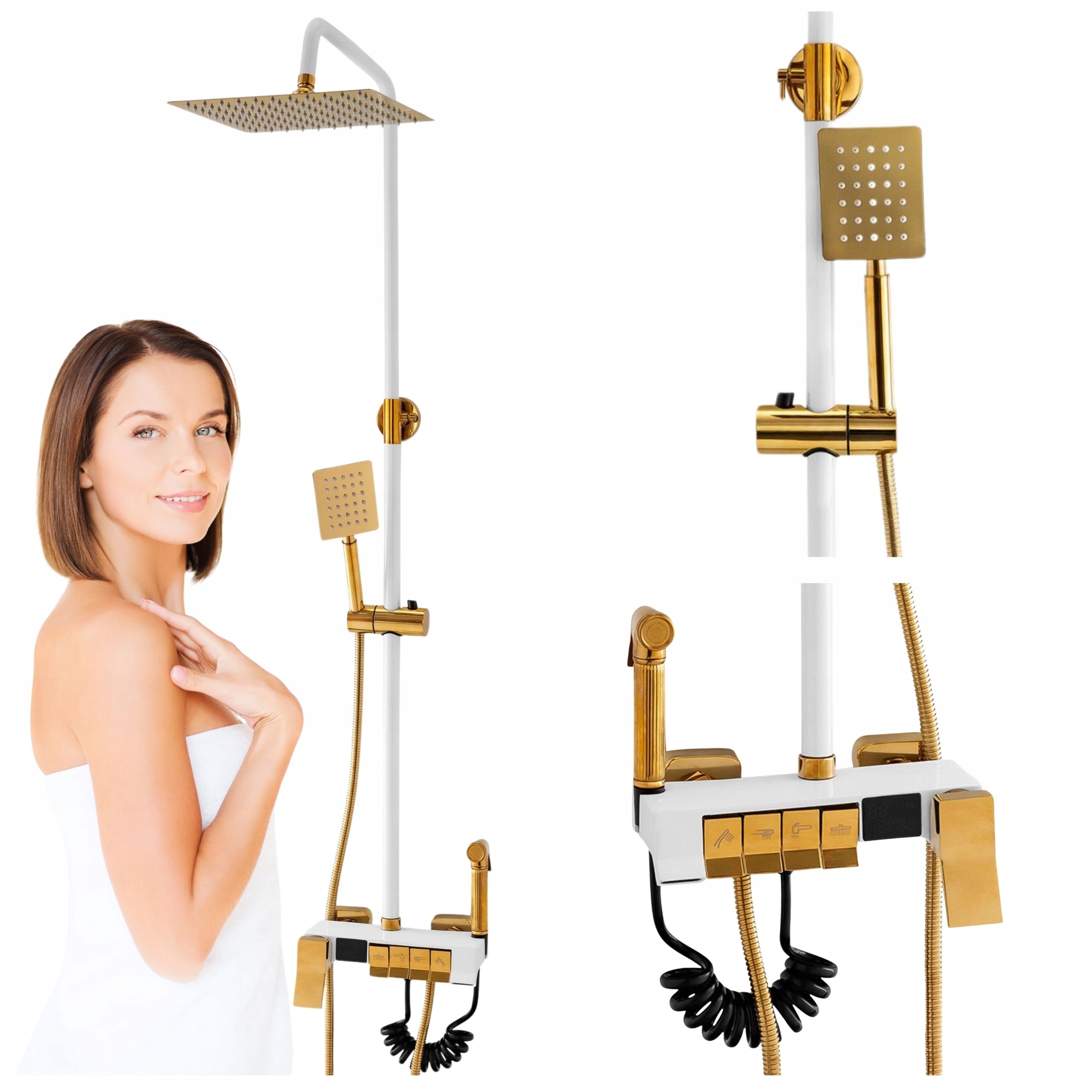 Sprchový Set Bílý/zlatý