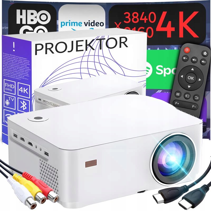 Projektor Smart Tv Wifi Full Hd 4K 9000lm LCD Led Bluetooth Android