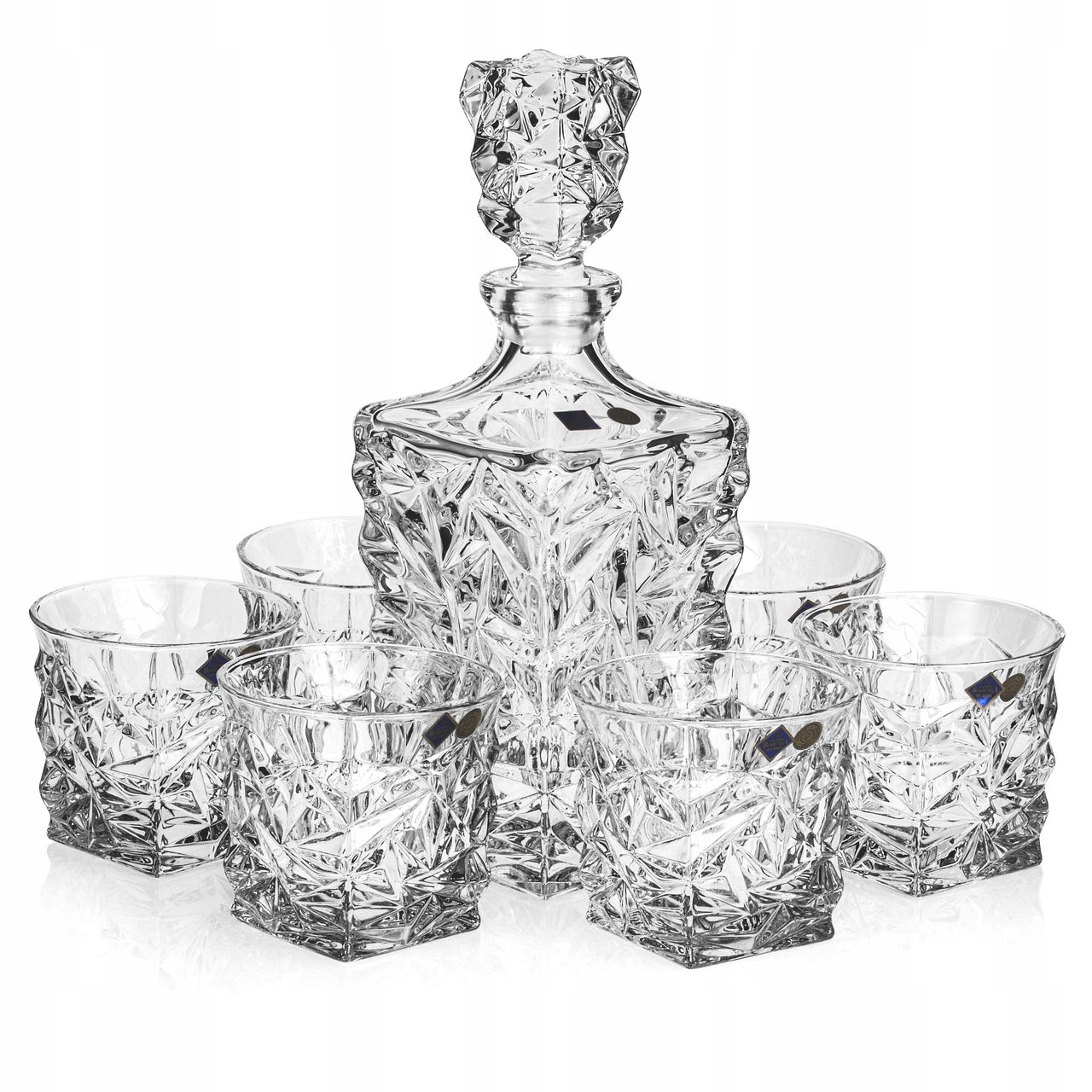 Exkluzívny krištáľový set na whisky Bohemia Glacier 6+1