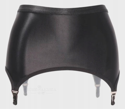 Seksowny czarny pas do pończoch Retro Vintage wys. talia