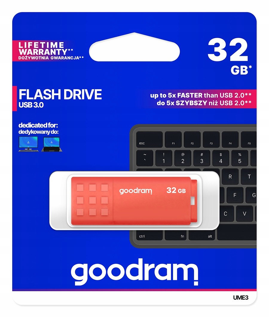 

Goodram Pendrive UME3 32GB Usb 3.0 Pomarańczowy