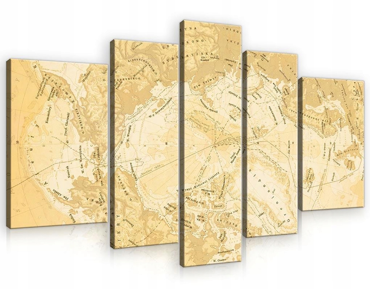 Obraz Na Plátne Canvas 170x100 Mapa Atlas Geografia Pól Retro Vintage