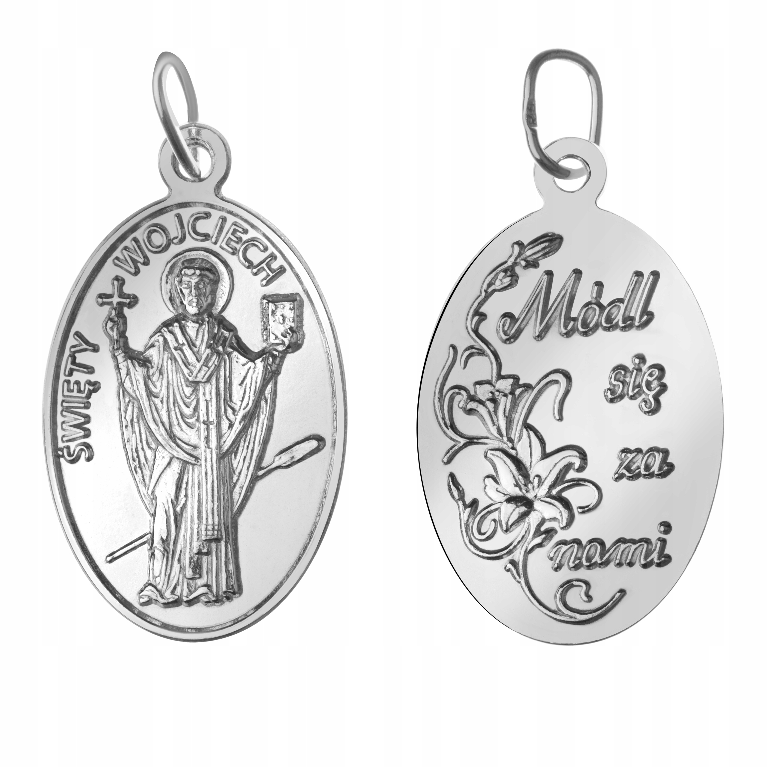 Stříbrný Medailon Svatý Wojciech Sławnikowic Adalbert Z Prahy Stříbro 925