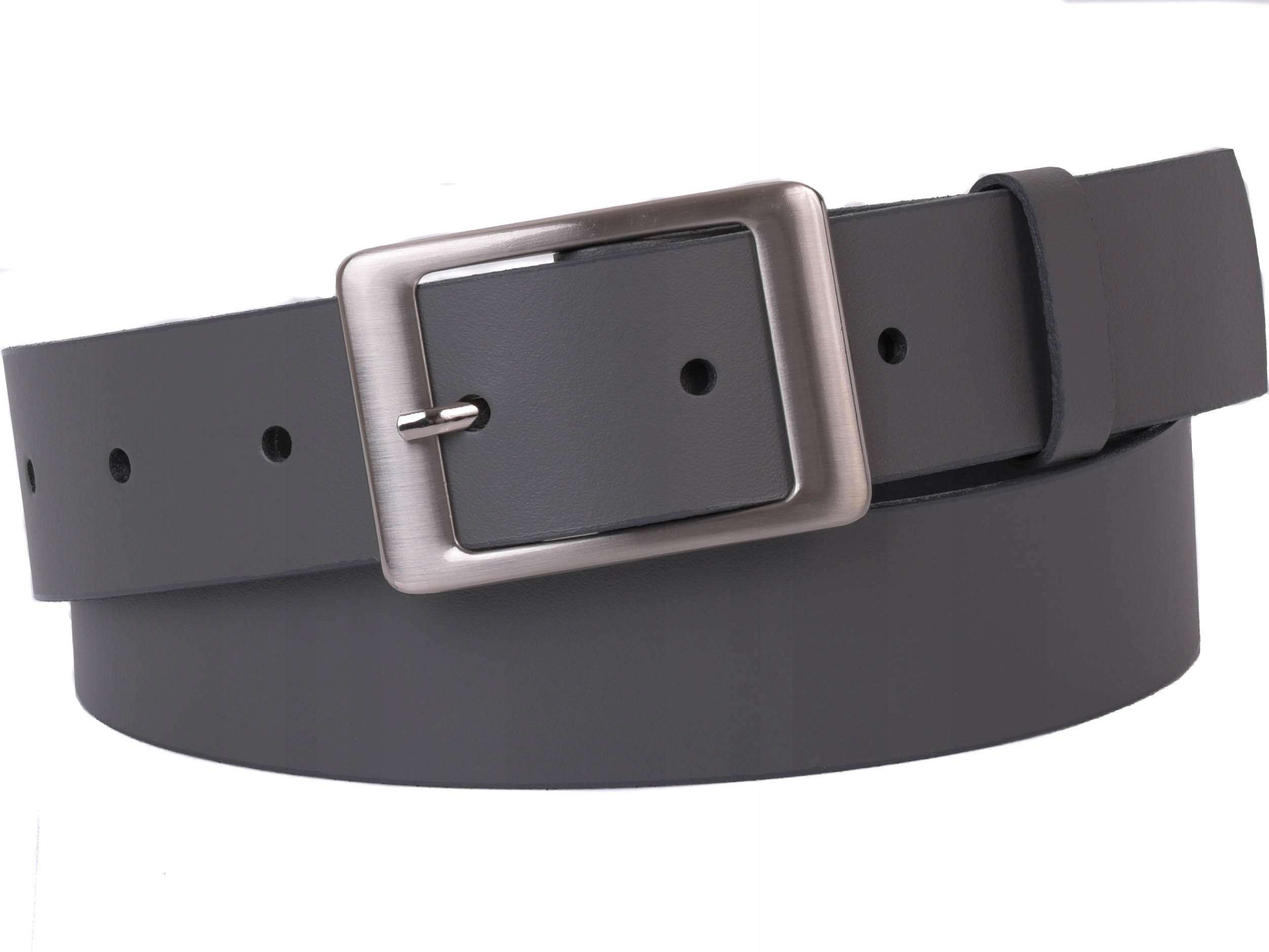 

Damski Skórzany pasek 4cm Szary |110obw