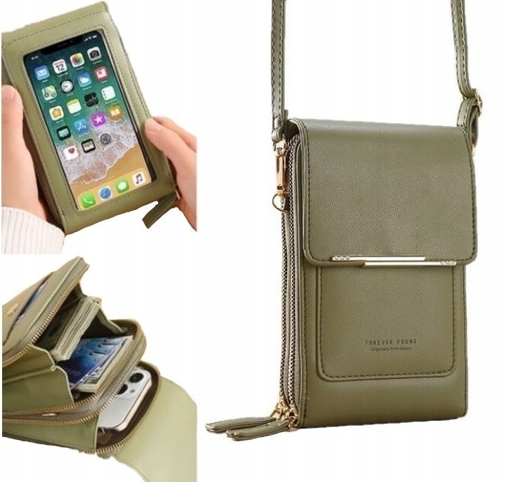 TOREBKA MINI KOPERTÓWKA PORTFEL NA TELEFON ZIELONA