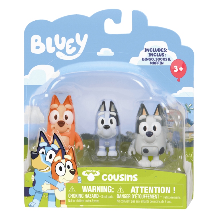 

Bluey Przyjaciele Cousins 3 Figurki Kuzyni Psy