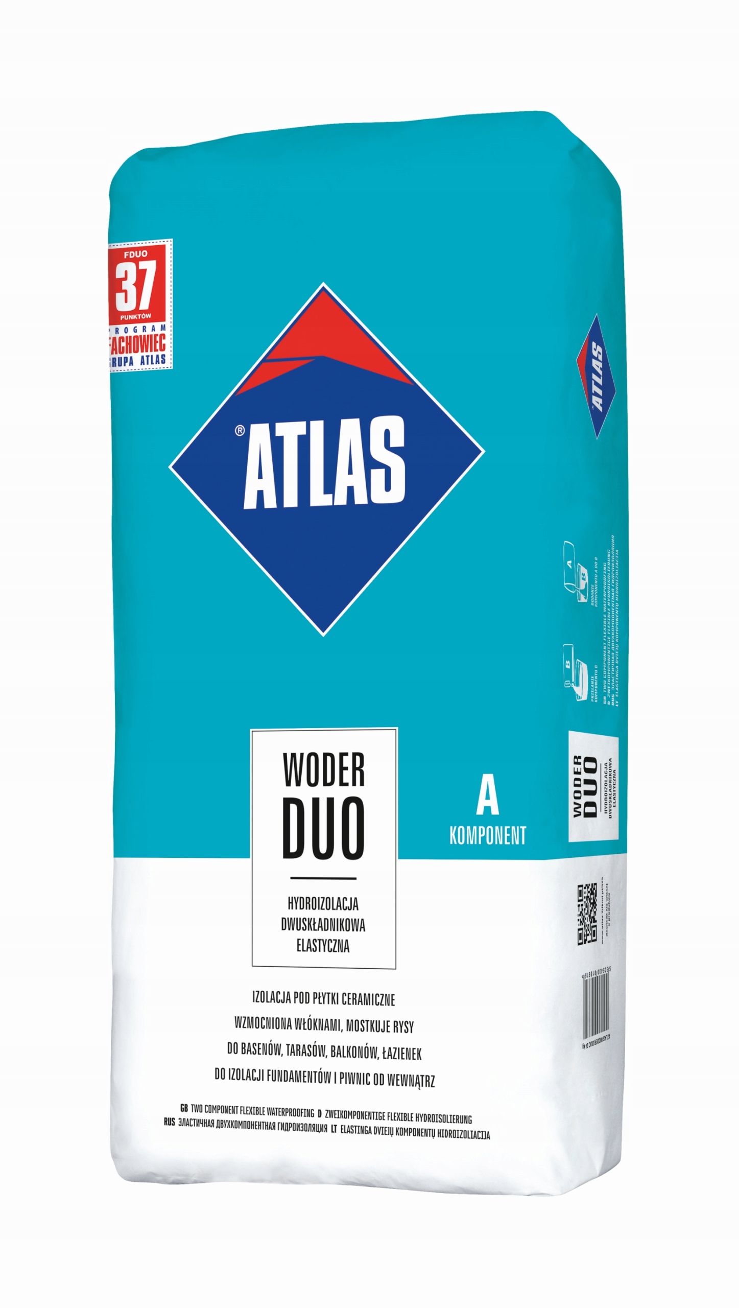 Hydroizolacja dwuskładnikowa Woder Duo 24kg sucha Po Atlas