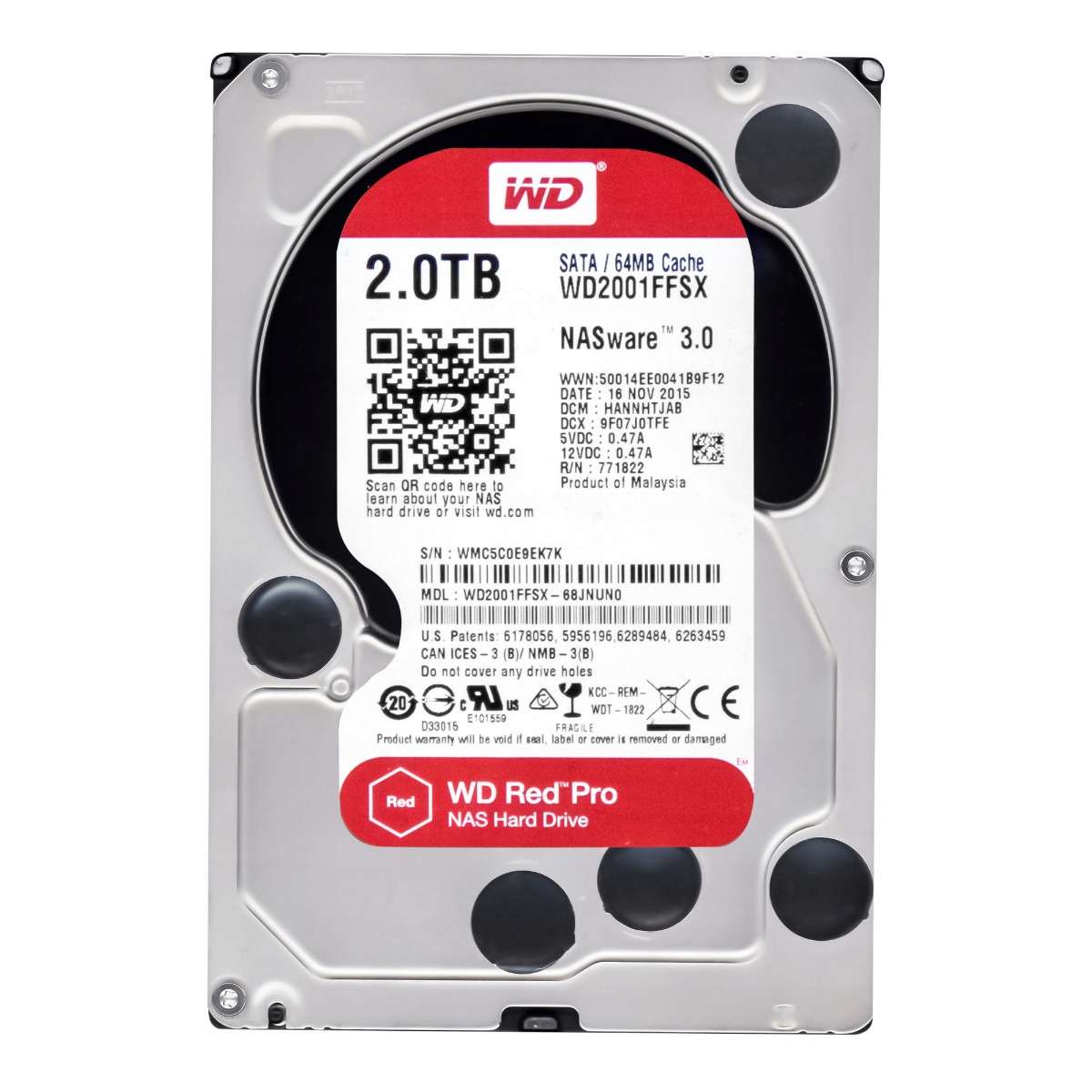 Wd Red Pro 2TB 7.2K 64MB Sata III 3.5'' WD2001FFSX NASware 3.0